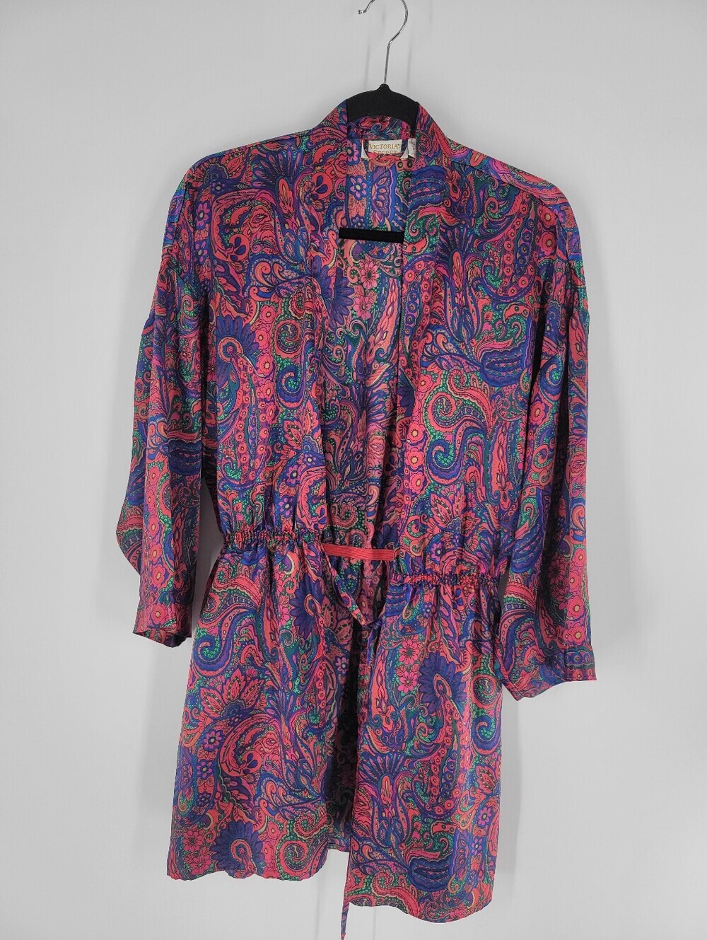 Vintage Victoria Secret Robe Paisley Silky Satin Feel Womens Petite Small